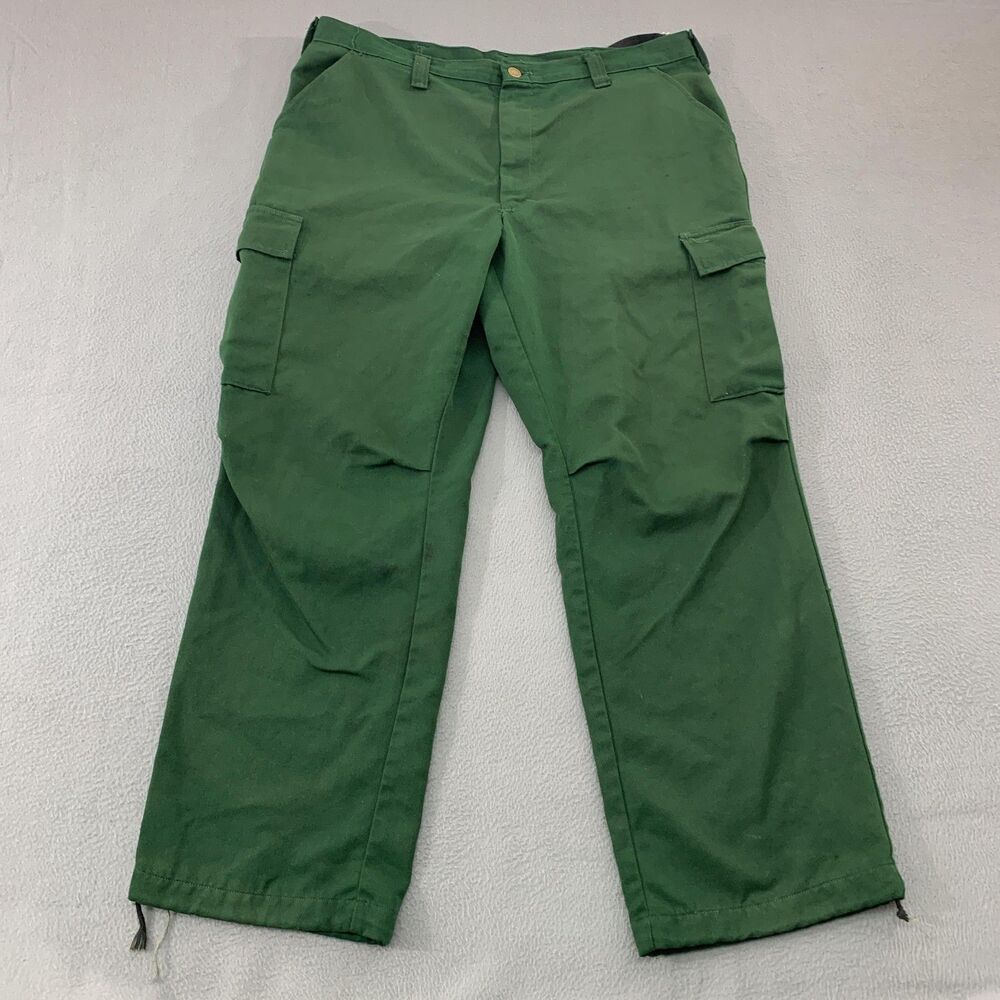 VTG Terry Manufacturing Cargo Pants Mens 36x29Green Flame Resistant Aramid